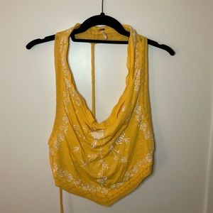 Free People Hows It Going Halter Top Sundaze Yellow